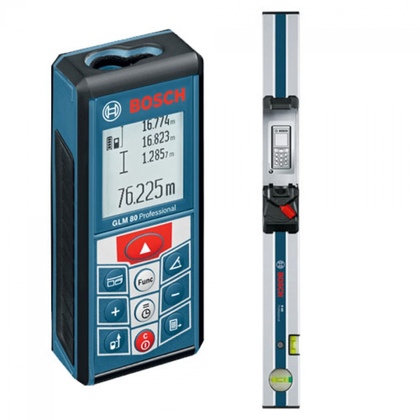 Фото 1- ДАЛЬНОМЕР ЛАЗЕРНЫЙ BOSCH GLM 80 + ЛИНЕЙКА R60 PROFESSIONAL